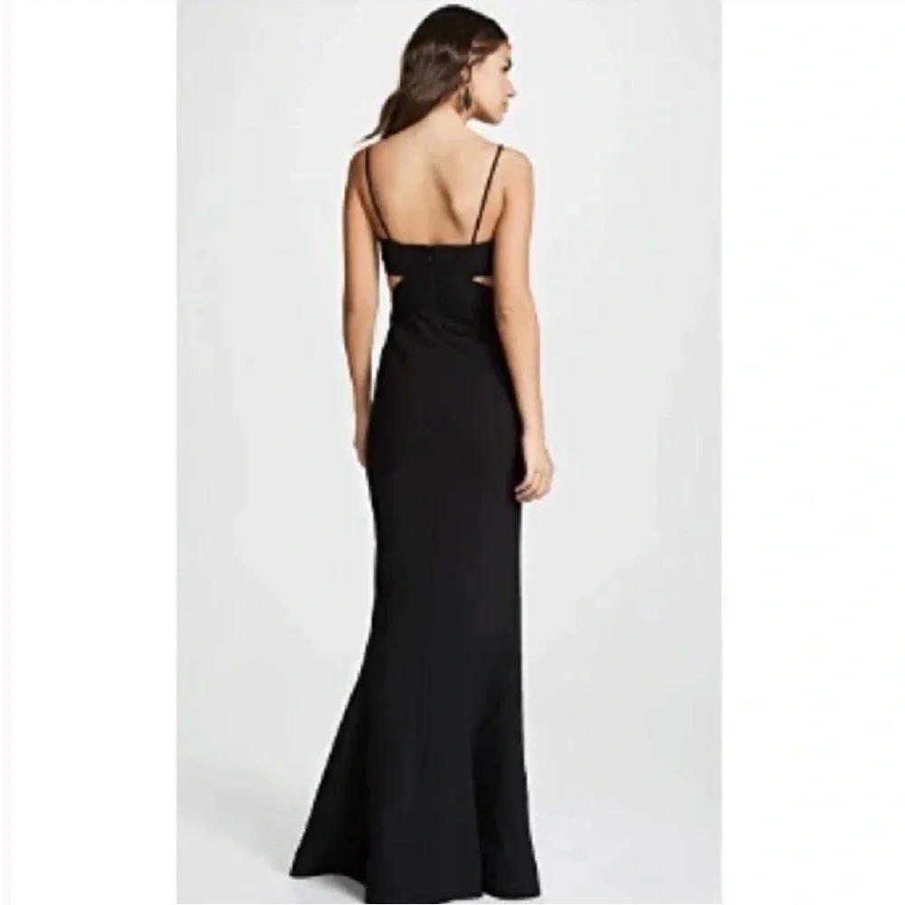 Likely Black Tamarelli Gown Revolve Mermaid Side Cutout Spaghetti Straps Size 14 - Picture 5 of 13